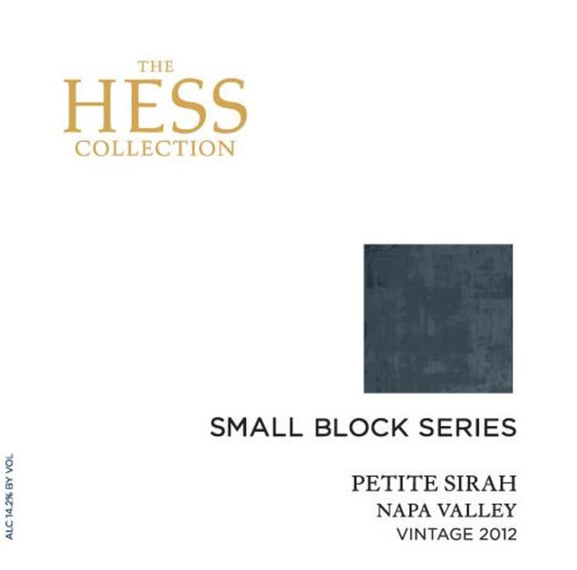 Hess Small Block Series Petite Sirah 2012 Front Label