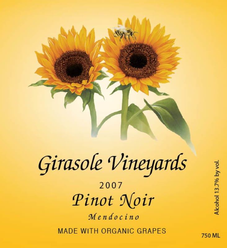 Girasole Vineyards Pinot Noir 2007 Front Label