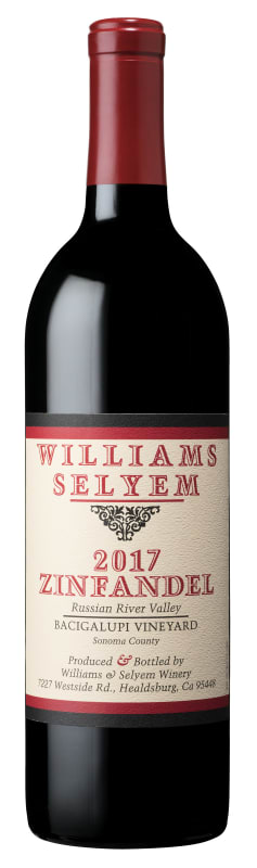 Williams Selyem Bacigalupi Vineyard Zinfandel 2017 Front Bottle Shot