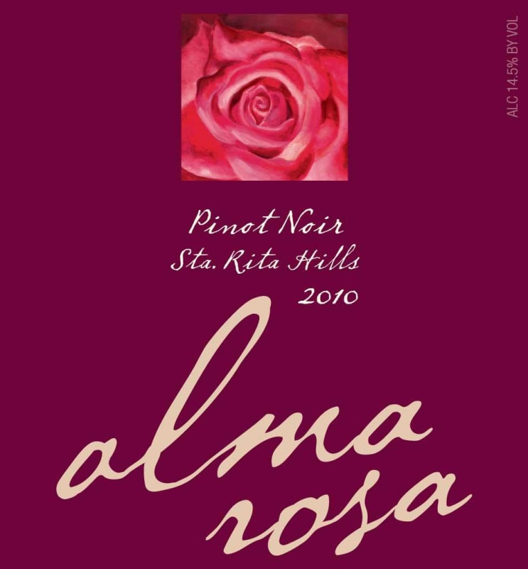Alma Rosa Sta. Rita Hills Pinot Noir 2010 Front Label