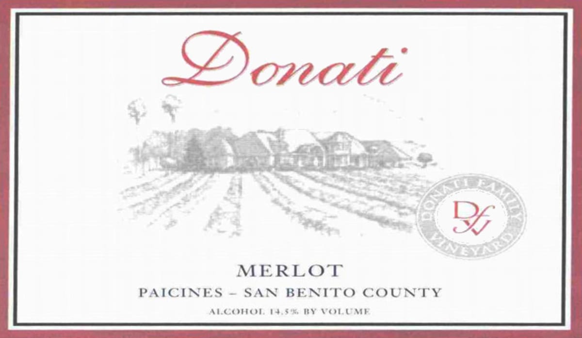 Donati Family Vineyards Merlot 2004 Front Label