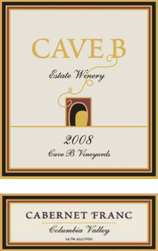 Cave B Estate Winery Cabernet Franc 2008 Front Label