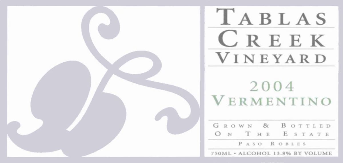 Tablas Creek Vermentino 2004 Front Label