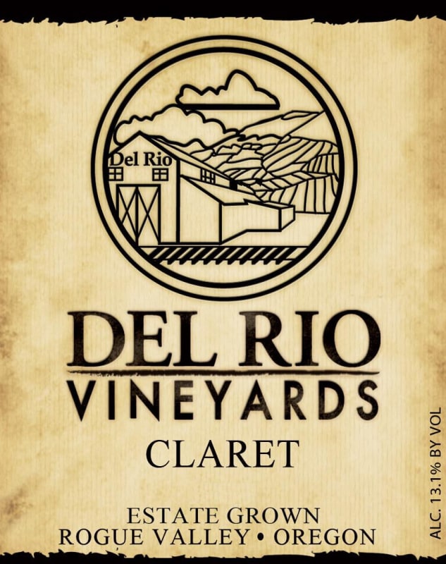 Del Rio Vineyards Claret 2013 Front Label