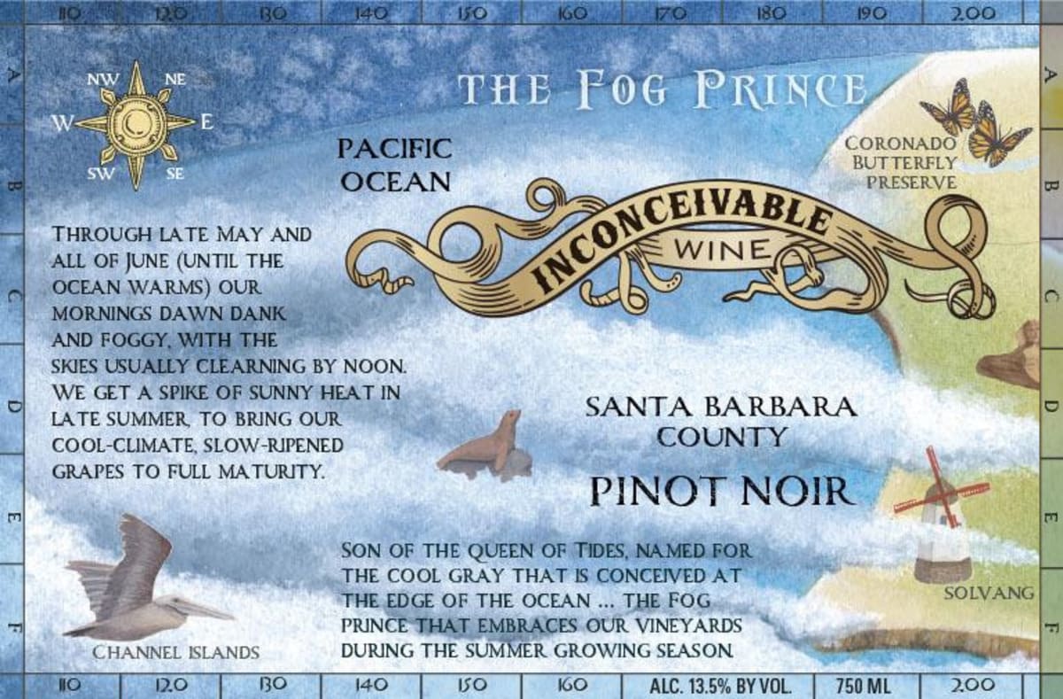 Inconceivable The Fog Prince Pinot Noir 2015 Front Label