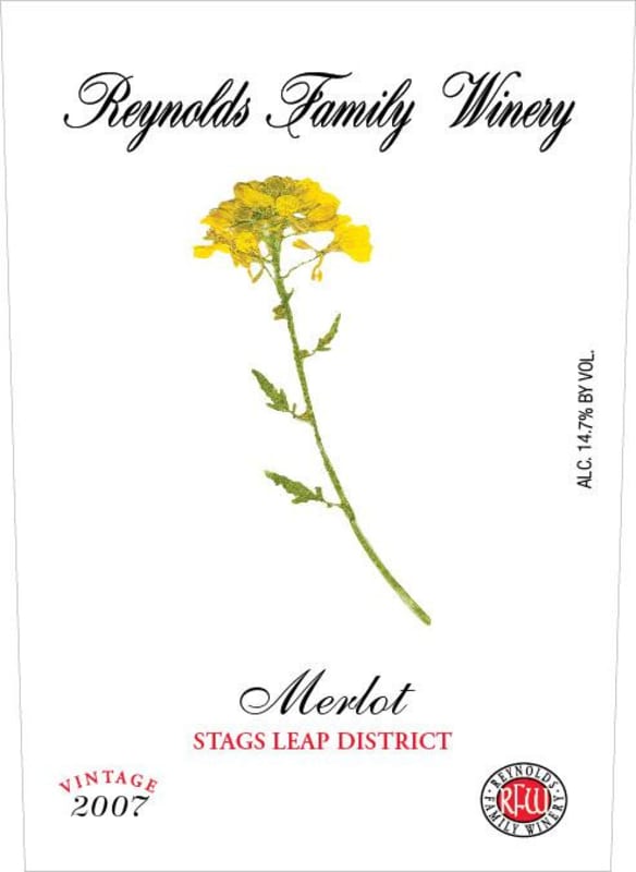 Reynolds Family Winery Merlot 2007 Front Label