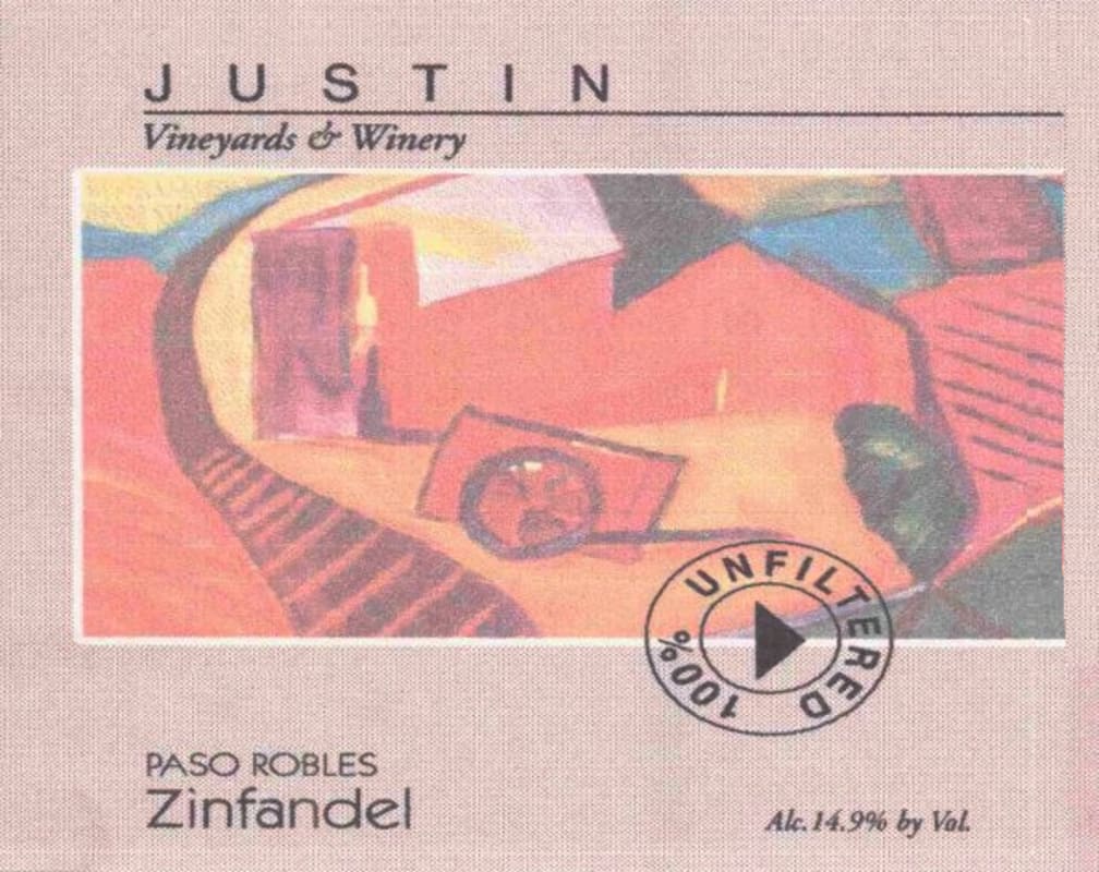 Justin Paso Robles Zinfandel 2002 Front Label