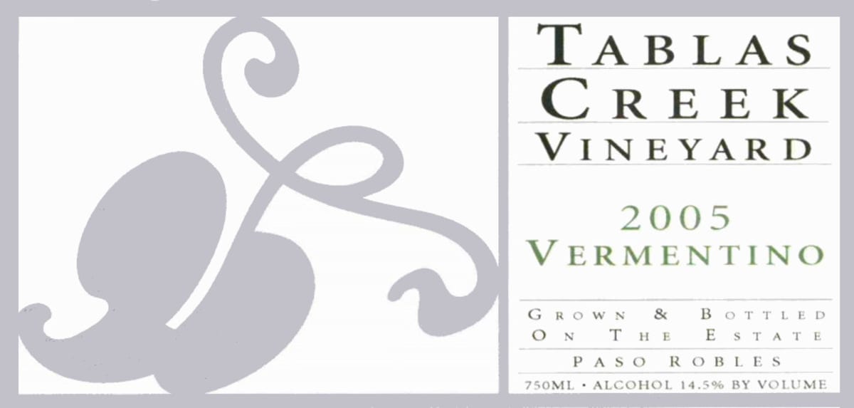 Tablas Creek Vermentino 2005 Front Label