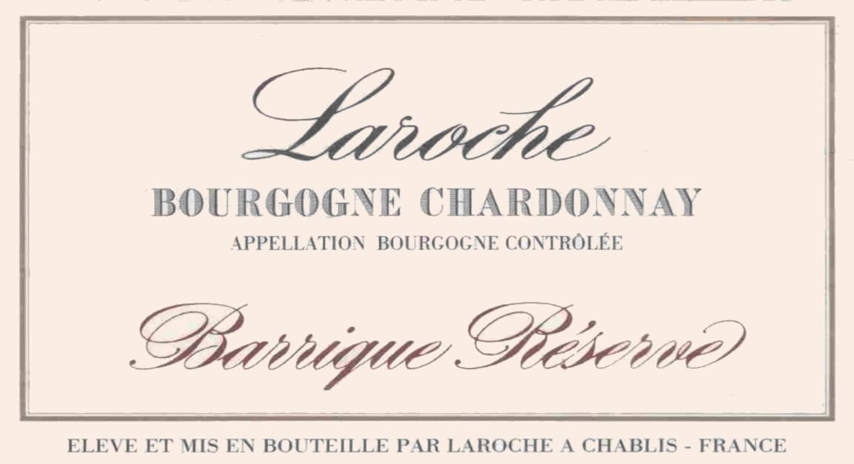 Domaine Laroche Bourgogne Barrique Reserve Chardonnay 2000 Front Label