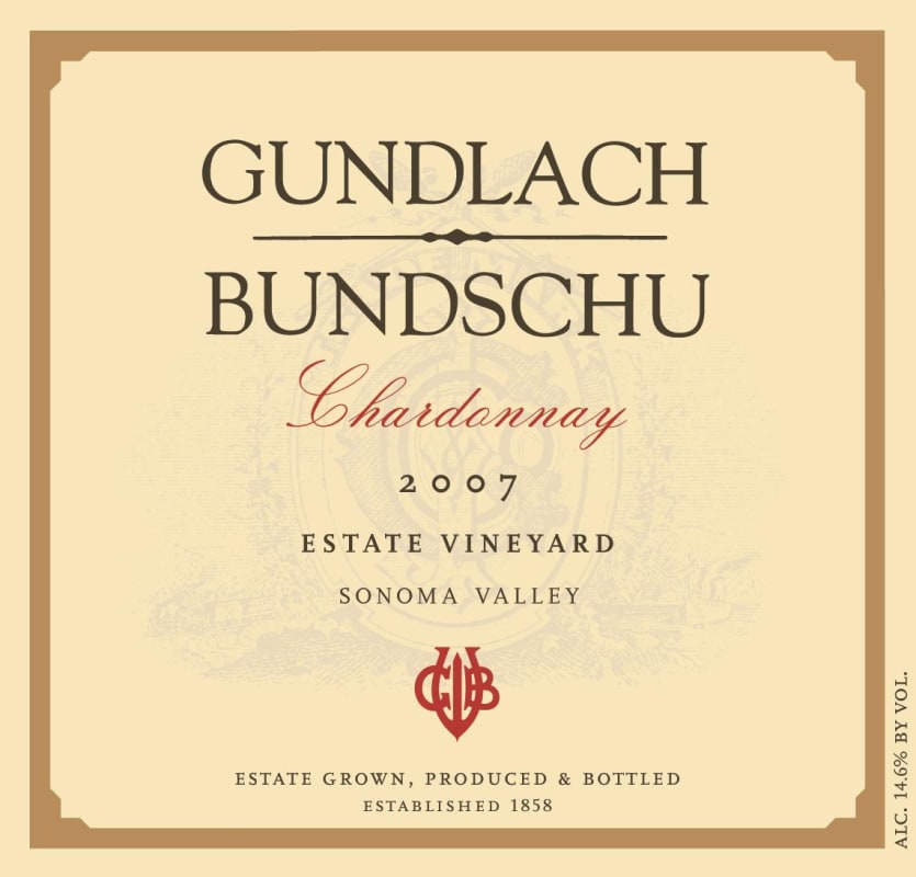 Gundlach Bundschu Chardonnay 2007 Front Label