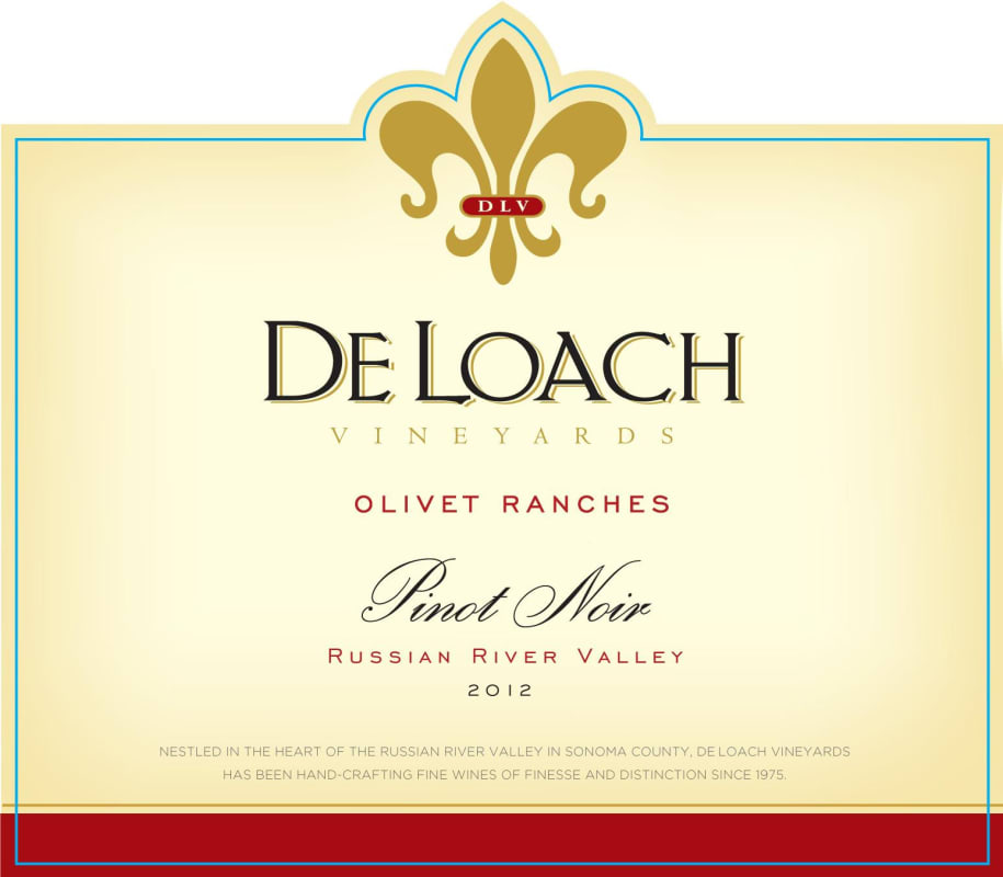 DeLoach Olivet Ranch Pinot Noir 2012 Front Label