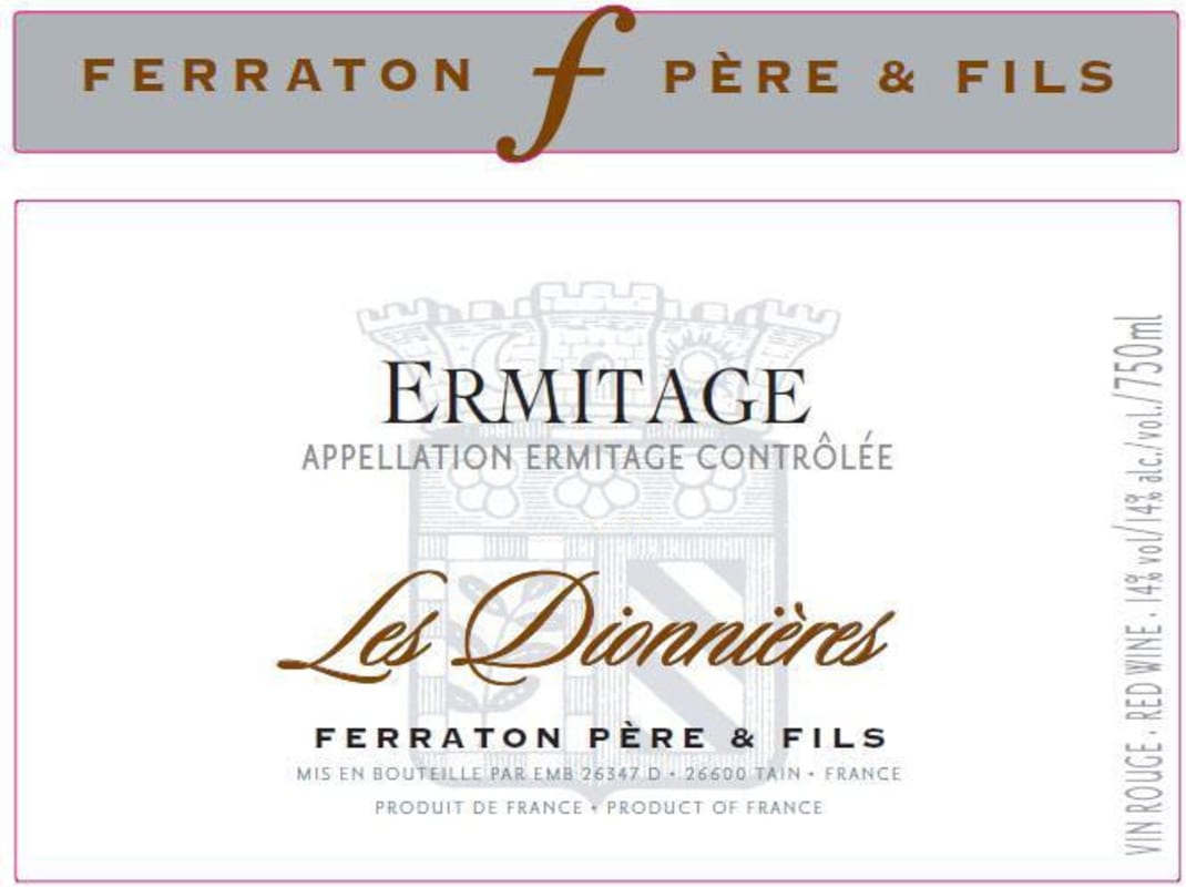 Ferraton Pere & Fils Ermitage Les Dionnieres 2015 Front Label