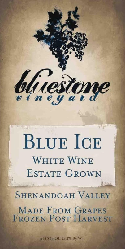 Bluestone Vineyard Estate Grown Blue Ice 2013 Front Label