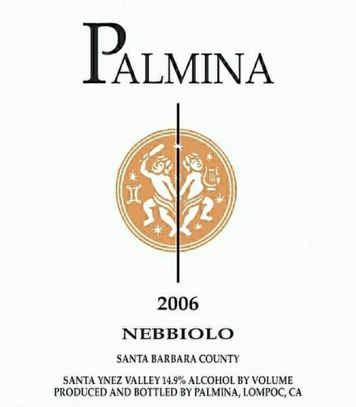 Palmina Santa Barbara County Nebbiolo 2006 Front Label