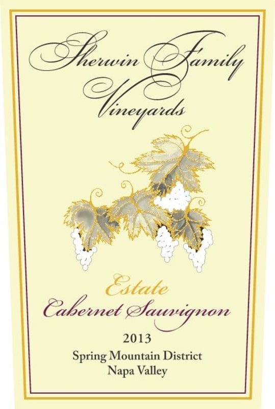 Sherwin Family Vineyards Spring Mountain District Estate Cabernet Sauvignon 2013 Front Label