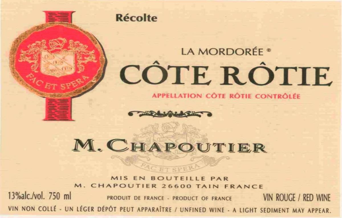 M. Chapoutier Cote-Rotie La Mordoree 2005 Front Label