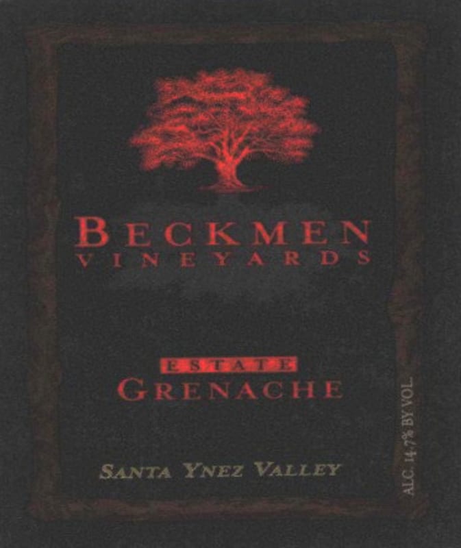 Beckmen Estate Grenache 2008 Front Label