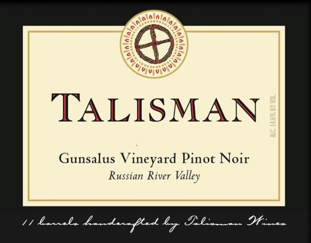 Talisman Wines Gunsalus Vineyard Pinot Noir 2013 Front Label