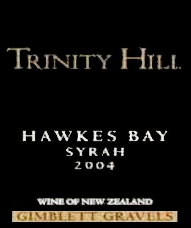 Trinity Hill Gimblett Gravels Syrah 2004 Front Label