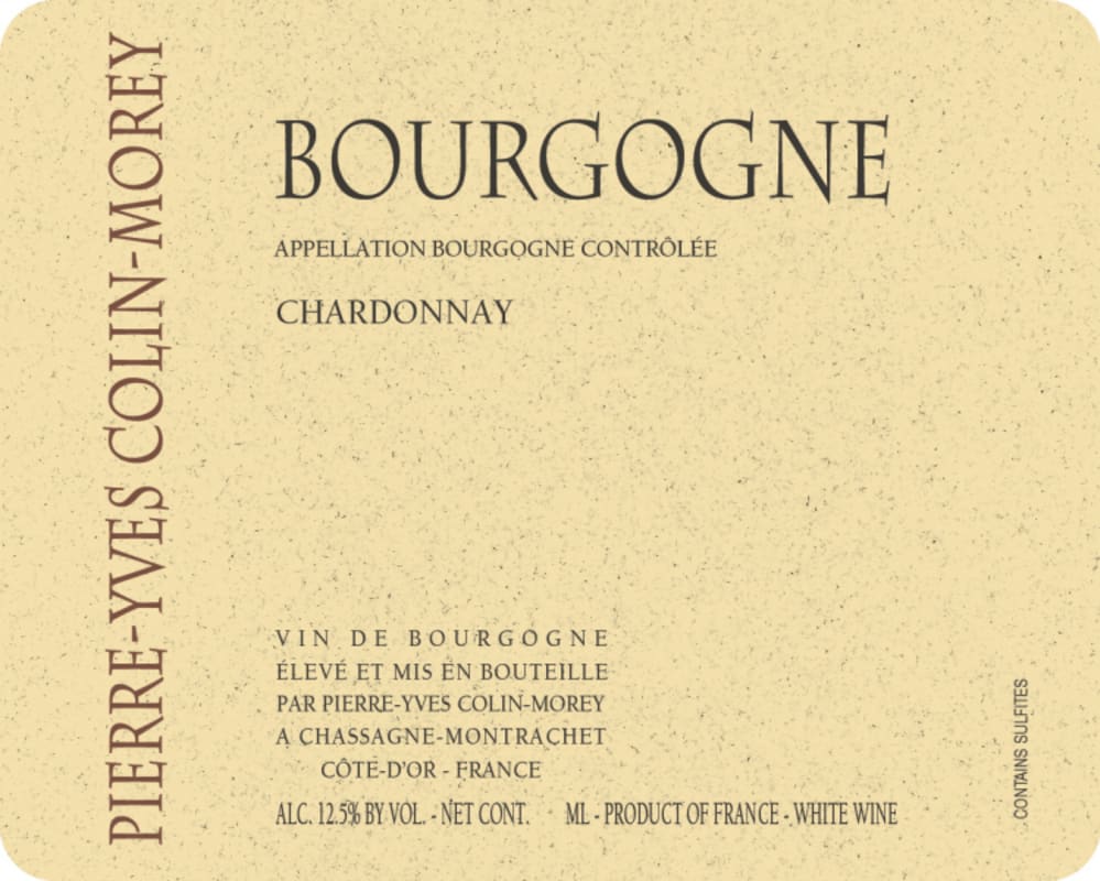 Pierre-Yves Colin-Morey Bourgogne Blanc (1.5 Liter Magnum) 2015 Front Label
