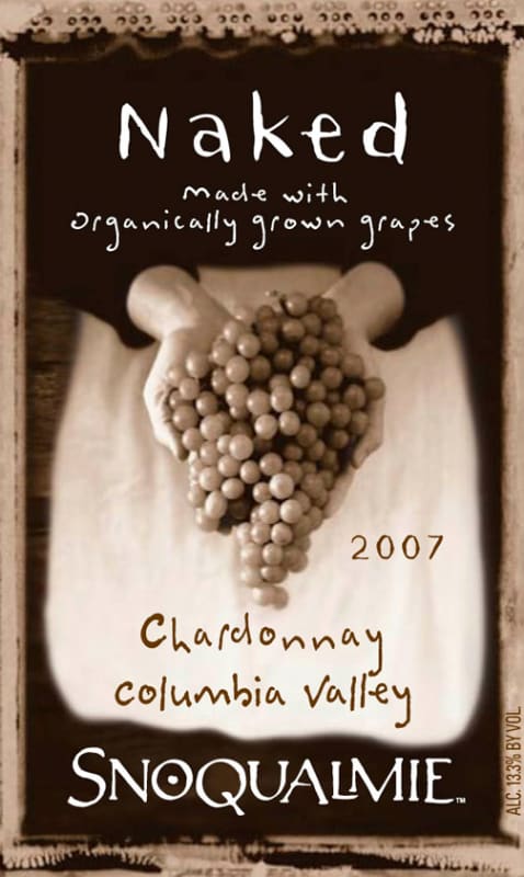 Snoqualmie Naked - Organic Chardonnay 2007 Front Label