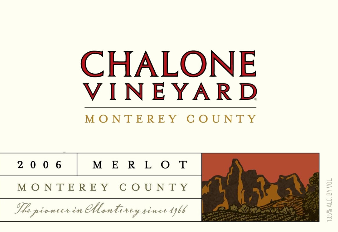 Chalone Monterey County Merlot 2006 Front Label