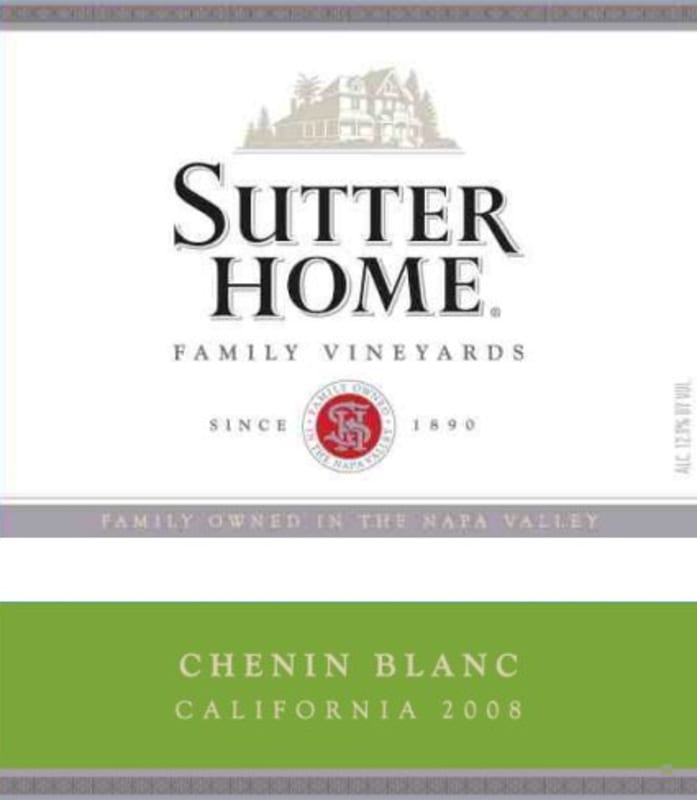 Sutter Home Chenin Blanc 2008 Front Label