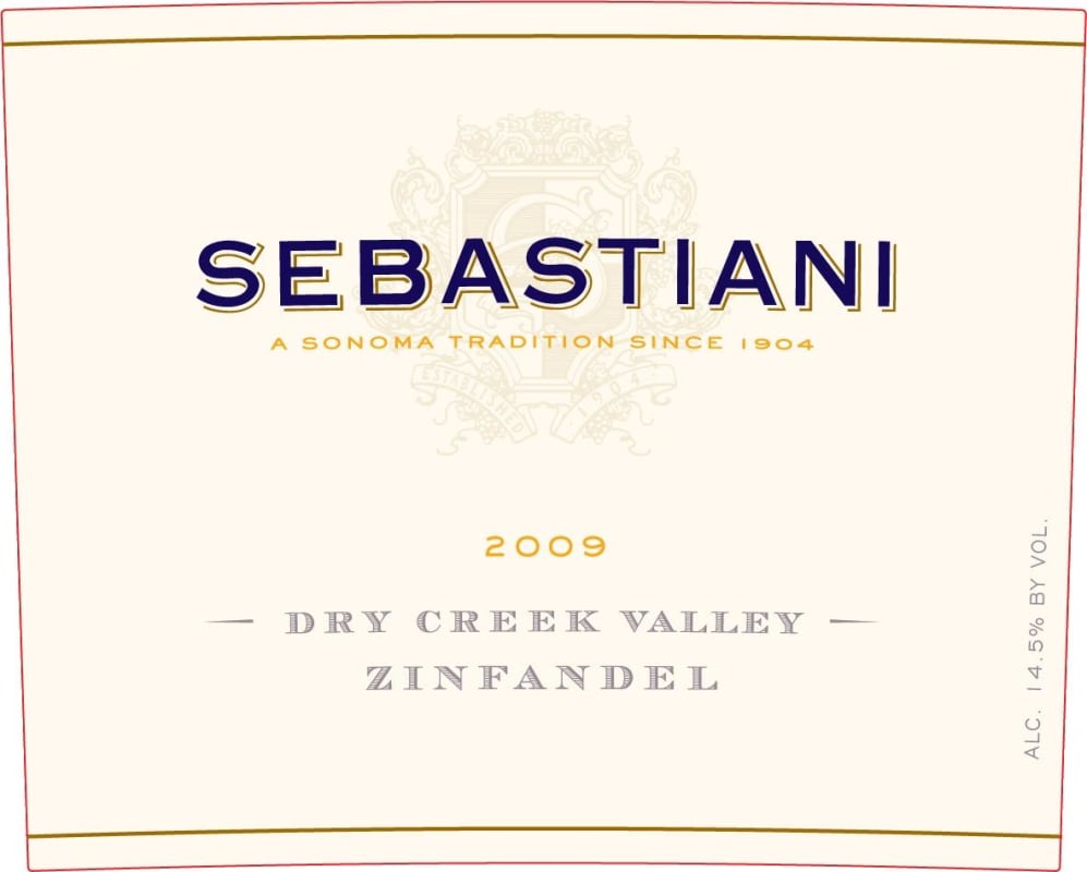 Sebastiani Dry Creek Valley Zinfandel 2009 Front Label