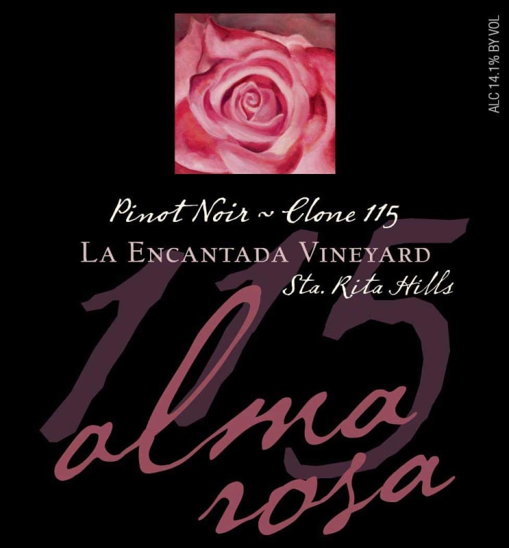 Alma Rosa Clone 115 La Encantada Vineyard Pinot Noir 2013 Front Label