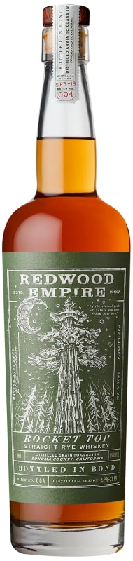 Redwood Empire Rocket Top Bottled In Bond Rye Whiskey Batch 004 Front Bottle Shot