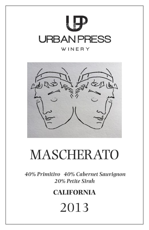Urban Press Winery Mascherato 2013 Front Label