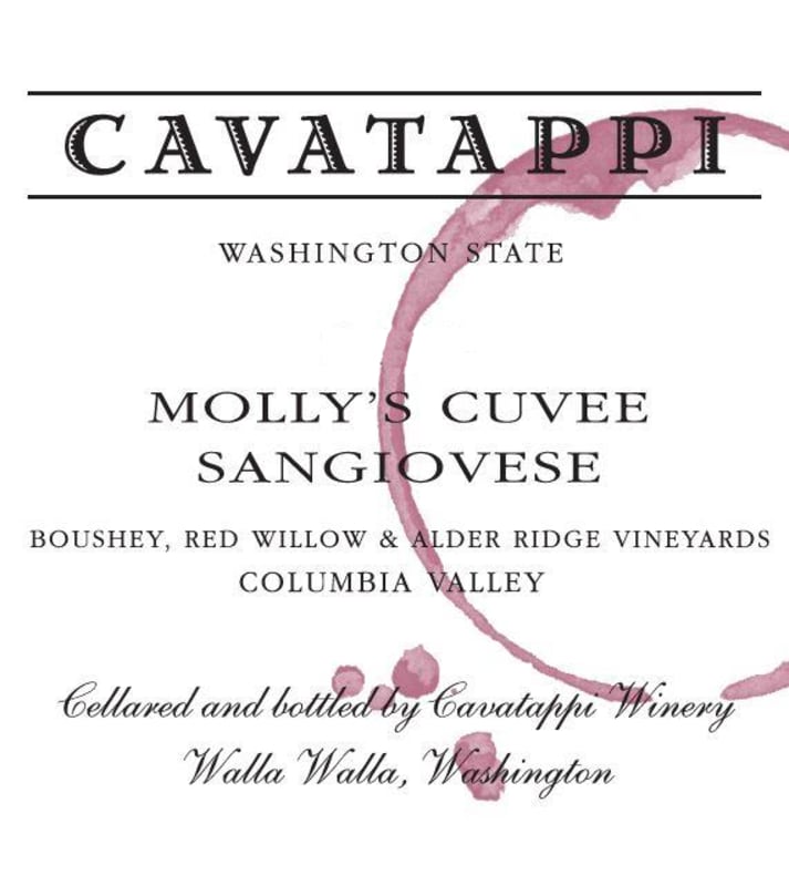 Cavatappi Molly's Cuvee Sangiovese 2014 Front Label