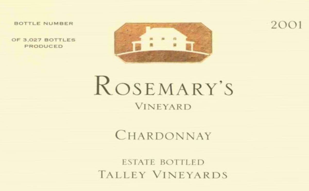 Talley Rosemary's Vineyard Chardonnay 2001 Front Label