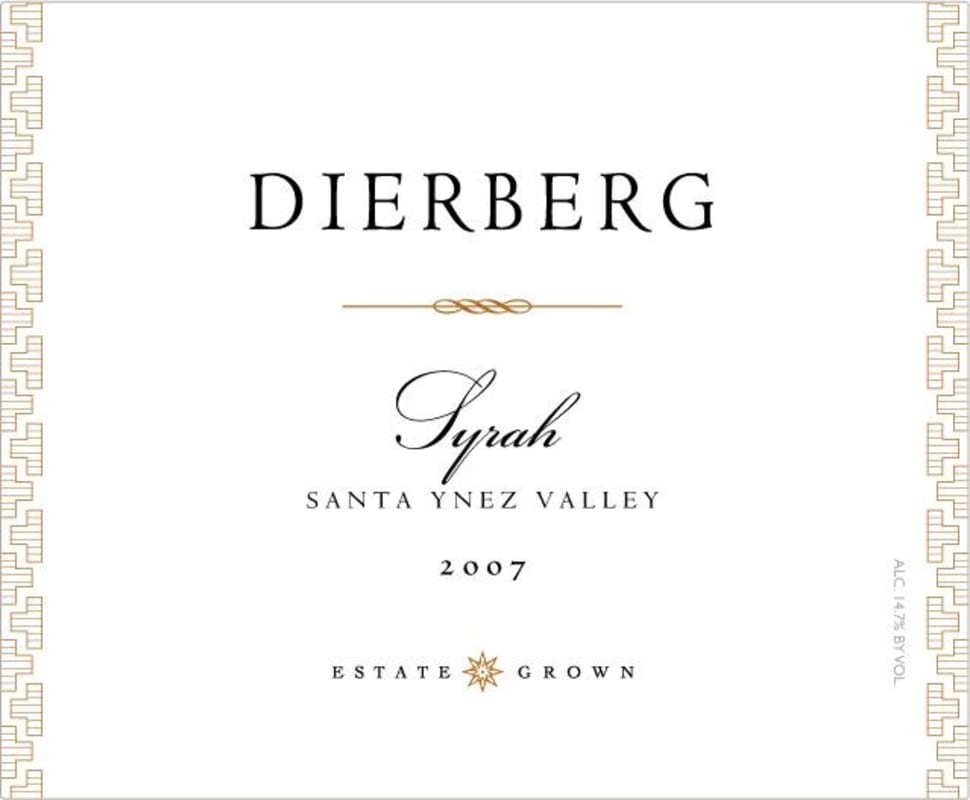 Dierberg Estate Grown Syrah 2007 Front Label