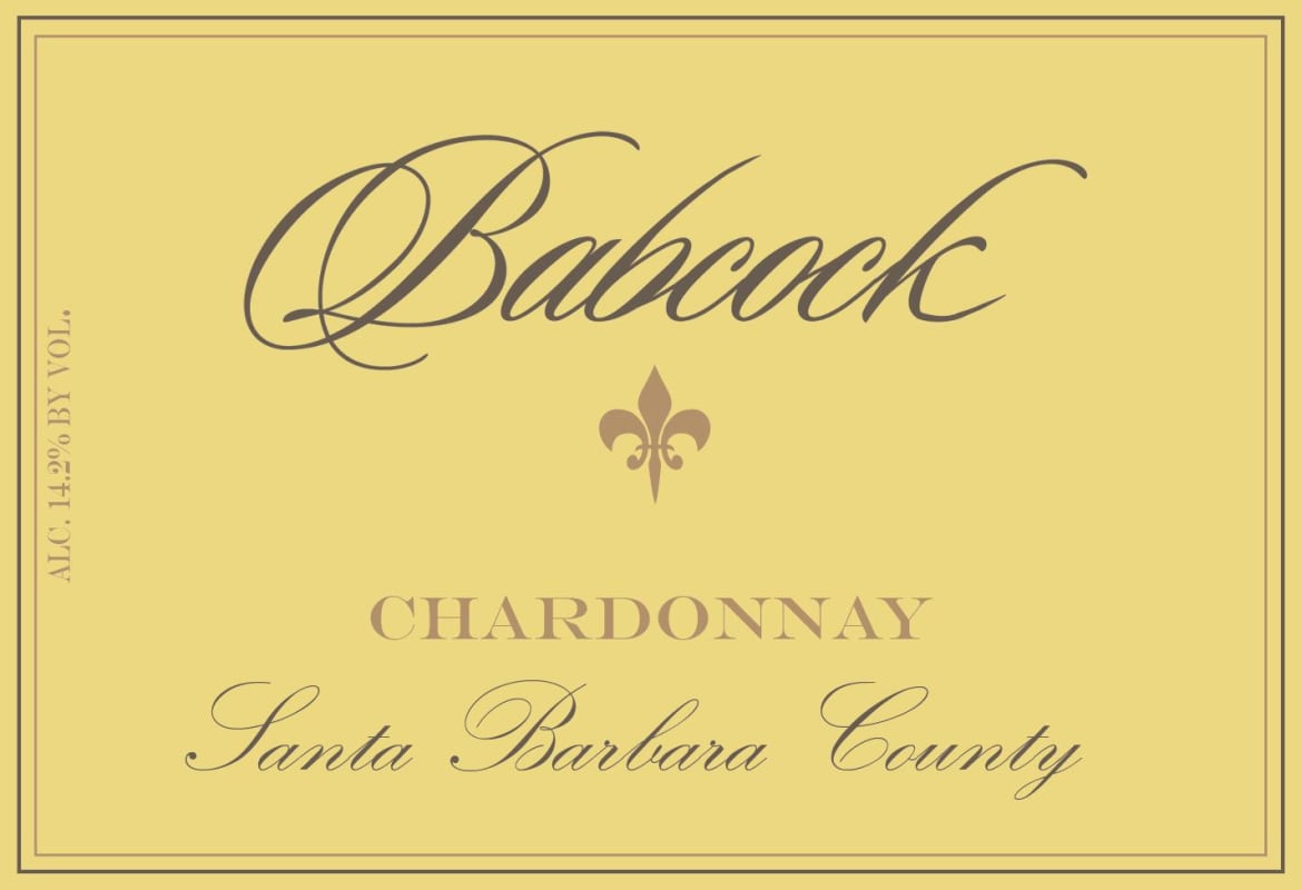 Babcock Santa Barbara Chardonnay 2015 Front Label
