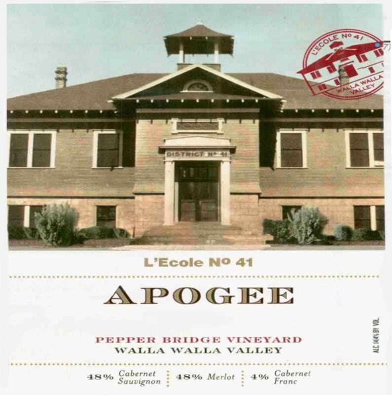 L'Ecole 41 Pepper Bridge Vineyard Apogee 2003 Front Label