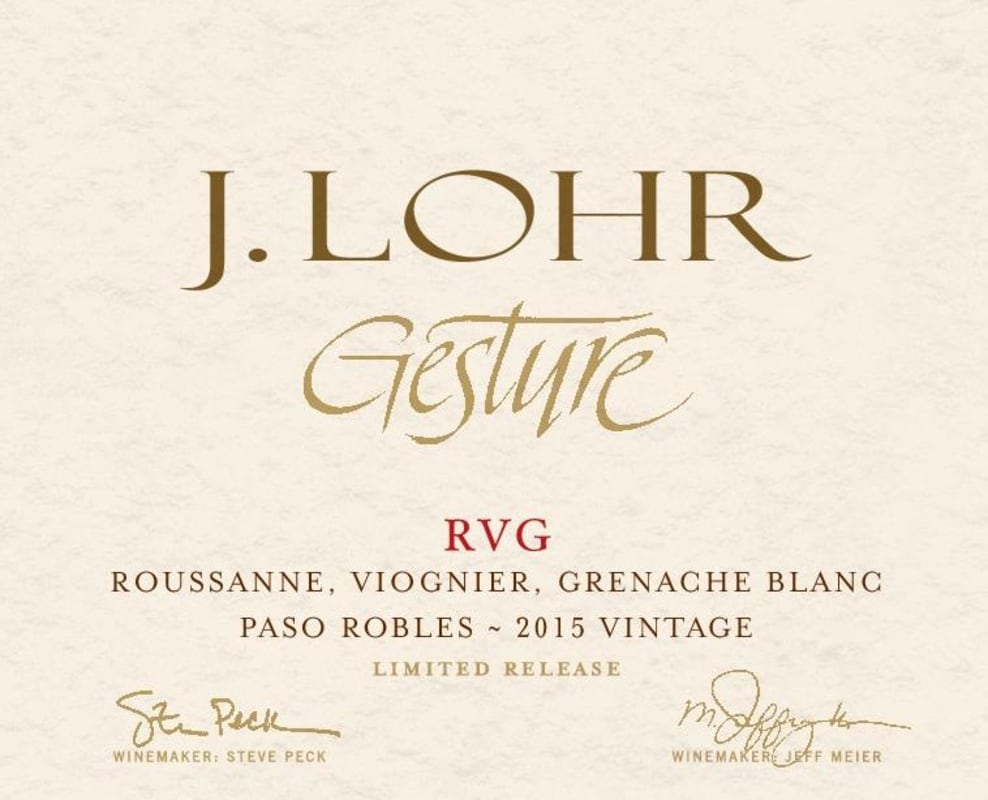 J. Lohr Gesture RVG 2015 Front Label