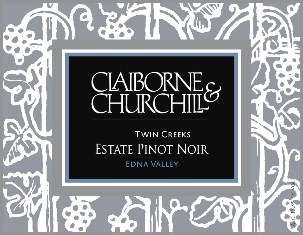 Claiborne & Churchill Twin Creeks Vineyard Pinot Noir 2015 Front Label