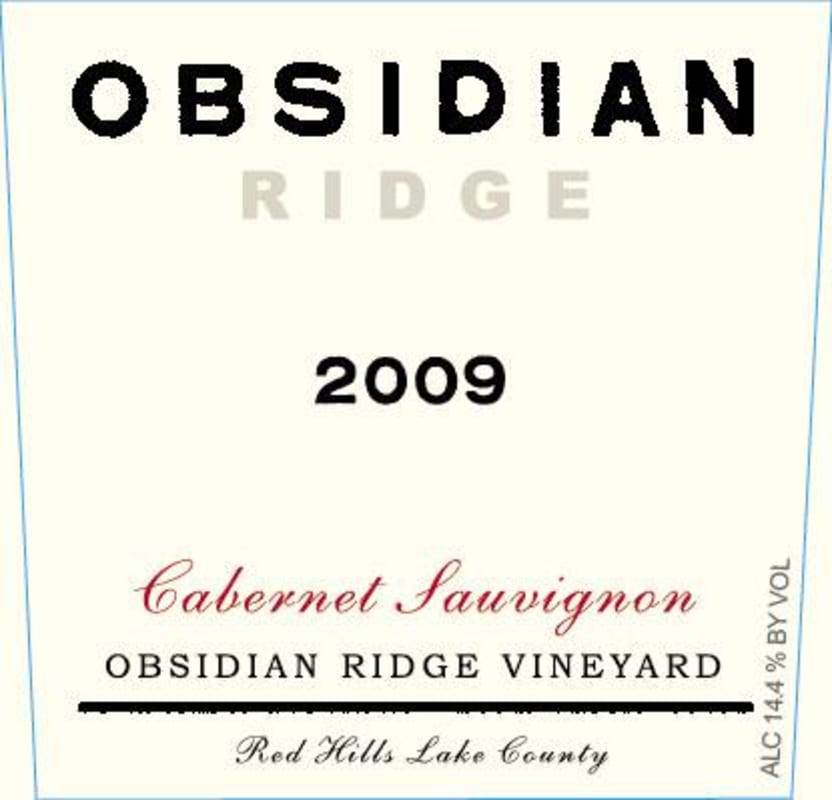 Tricycle Wine Company Obsidian Ridge Cabernet Sauvignon 2009 Front Label