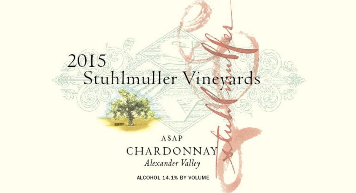 Stuhlmuller Vineyards Alexander Valley Chardonnay 2015 Front Label