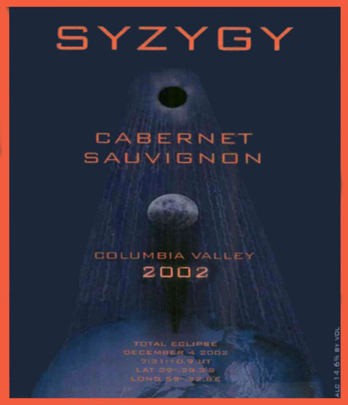 Syzygy Cabernet Sauvignon 2002 Front Label