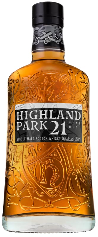 Highland Park 21 Year Single Malt Scotch Whisky Front Bottle Shot