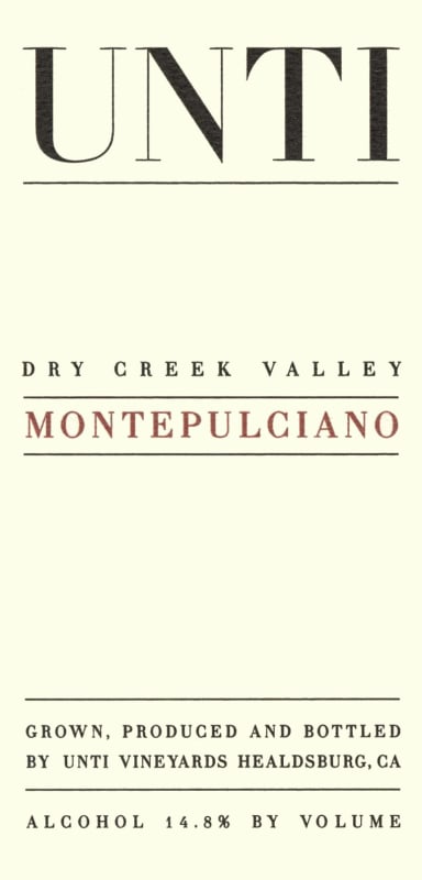 Unti Montepulciano 2008 Front Label