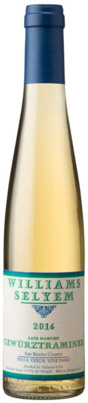 Williams Selyem Late Harvest Gewurztraminer (375ML half-bottle) 2016 Front Bottle Shot