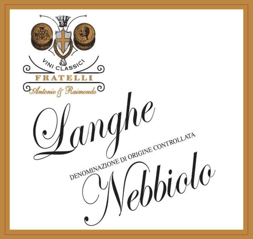 Fratelli Antonio & Raimondo Langhe Nebbiolo 2015 Front Label