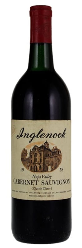 Inglenook Cabernet Sauvignon 1958 Front Bottle Shot