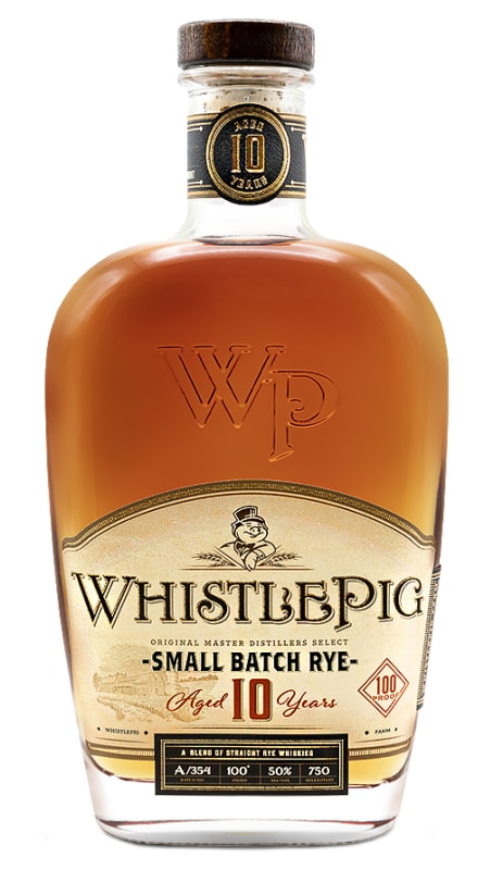 WhistlePig 10 Year Straight Rye Whiskey Front Bottle Shot