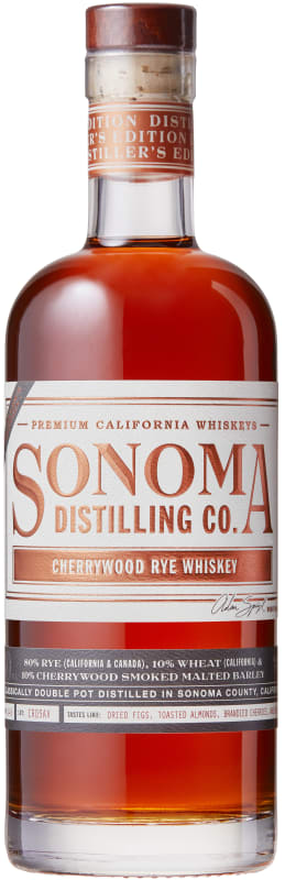 Sonoma Distilling Company Cherrywood Rye Whiskey Front Bottle Shot