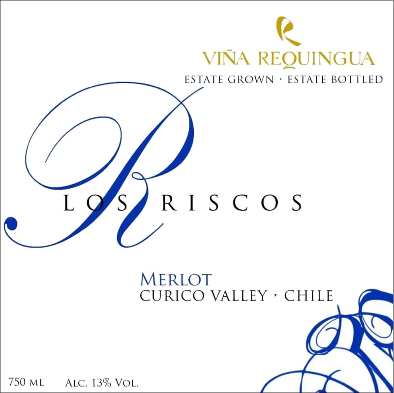 Vina Requingua Winery Los Riscos Merlot 2014 Front Label
