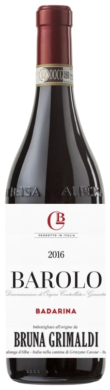 Bruna Grimaldi Barolo Badarina 2016 Front Bottle Shot